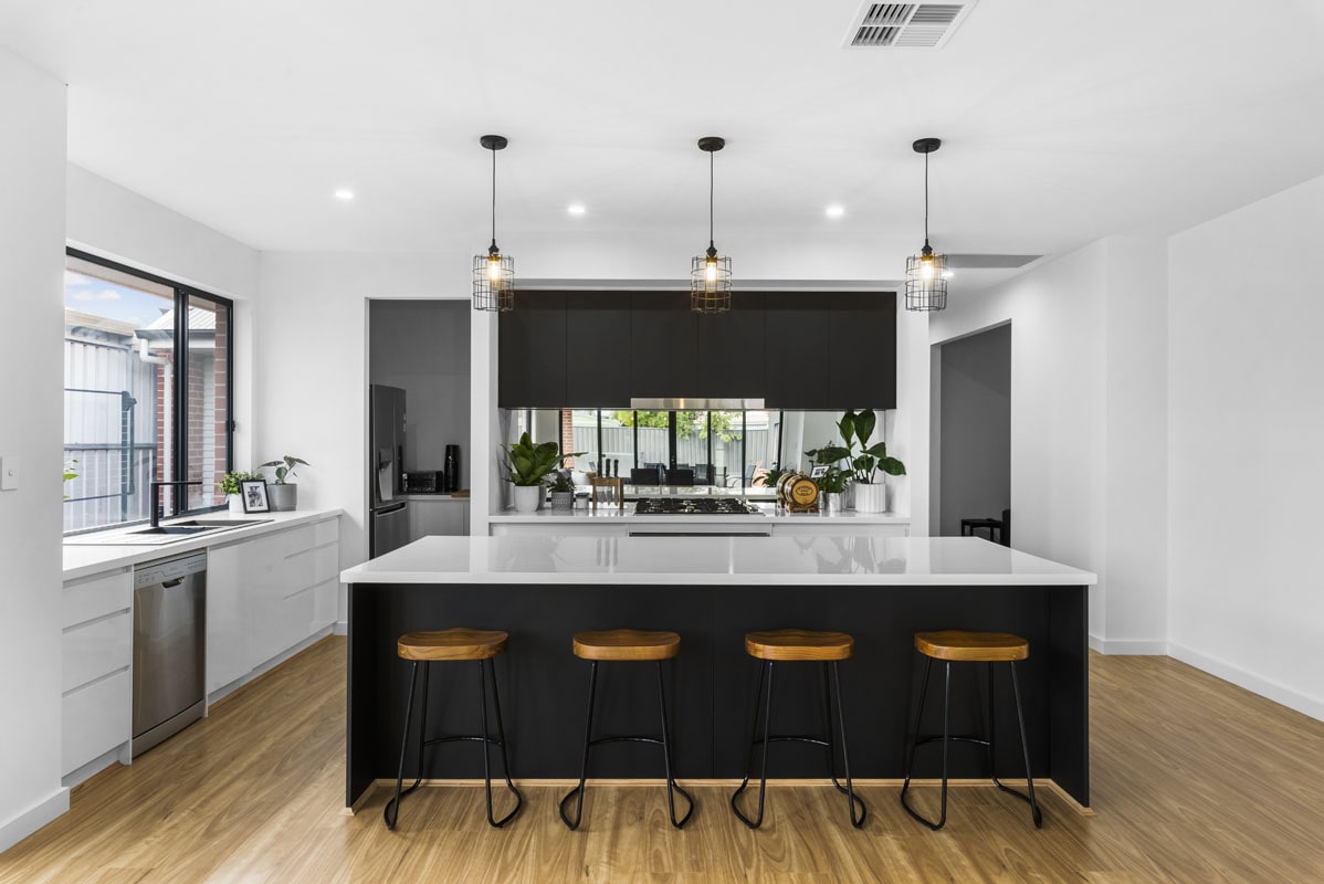 modern kitchen in a custom home build in adelaide